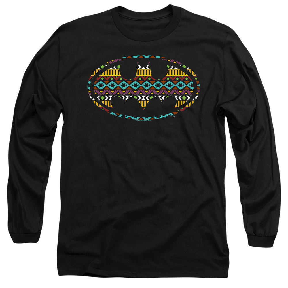 Batman Comics Aztec Fill Men's 18/1 Cotton Long-Sleeve T-Shirt