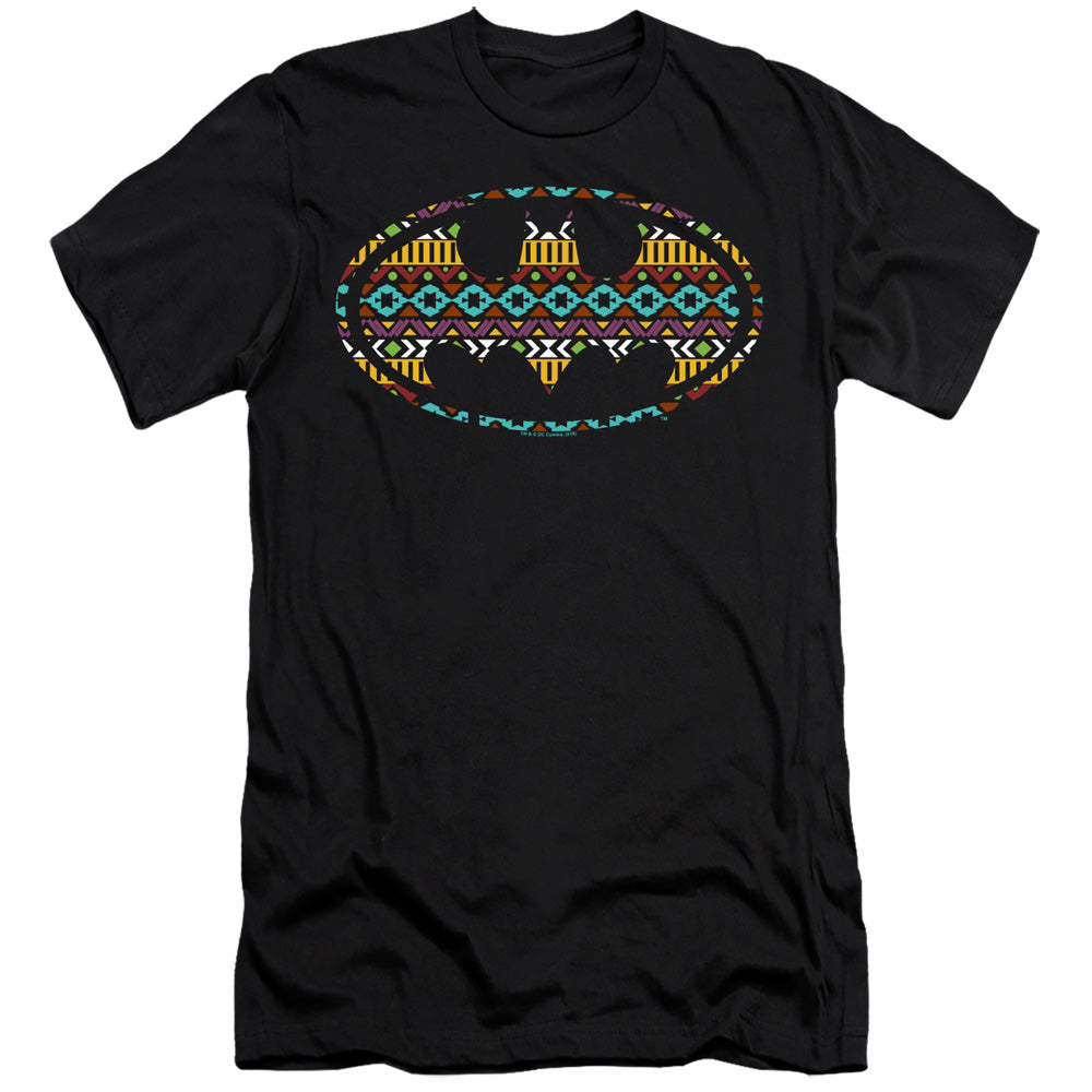 Batman Comics Aztec Fill Men's Ultra-Soft 30/1 Cotton Slim Short-Sleeve T-Shirt