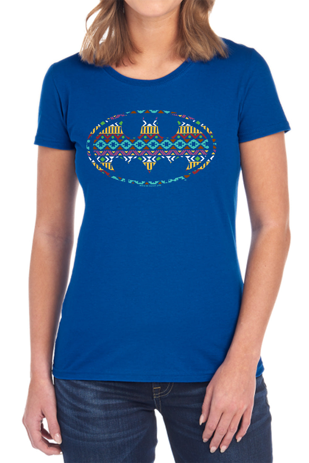 Batman Comics Aztec Fill Women's 18/1 Cotton Short-Sleeve T-Shirt