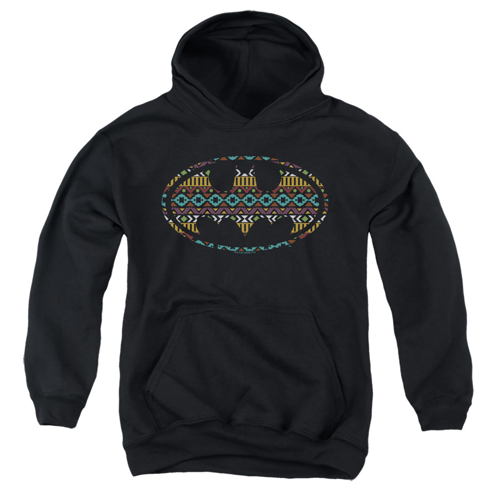 Batman Comics Aztec Fill Youth Cotton Poly Pull-Over Hoodie