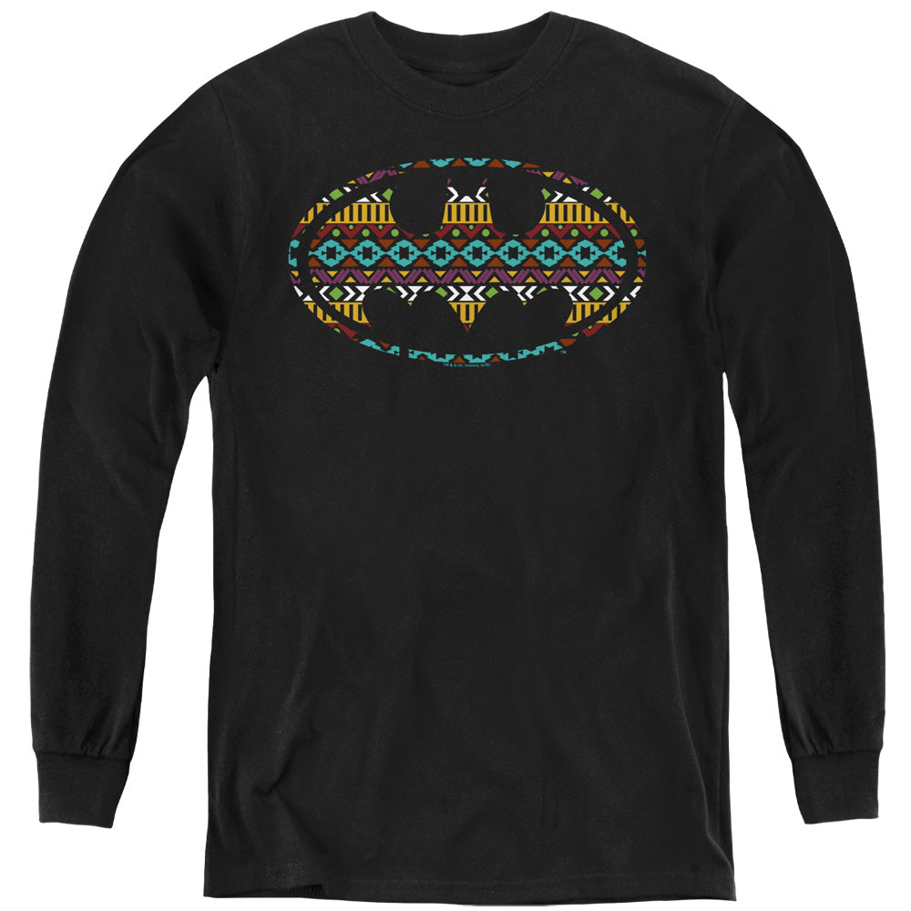 Batman Comics Aztec Fill Youth Long-Sleeve T-Shirt