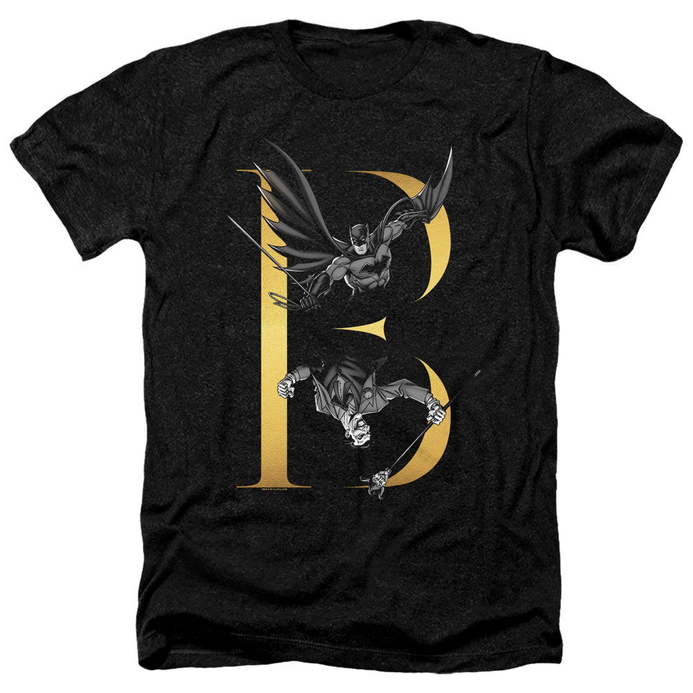 Batman Comics B Men's 30/1 Heather 60 40 Poly Short-Sleeve T-Shirt