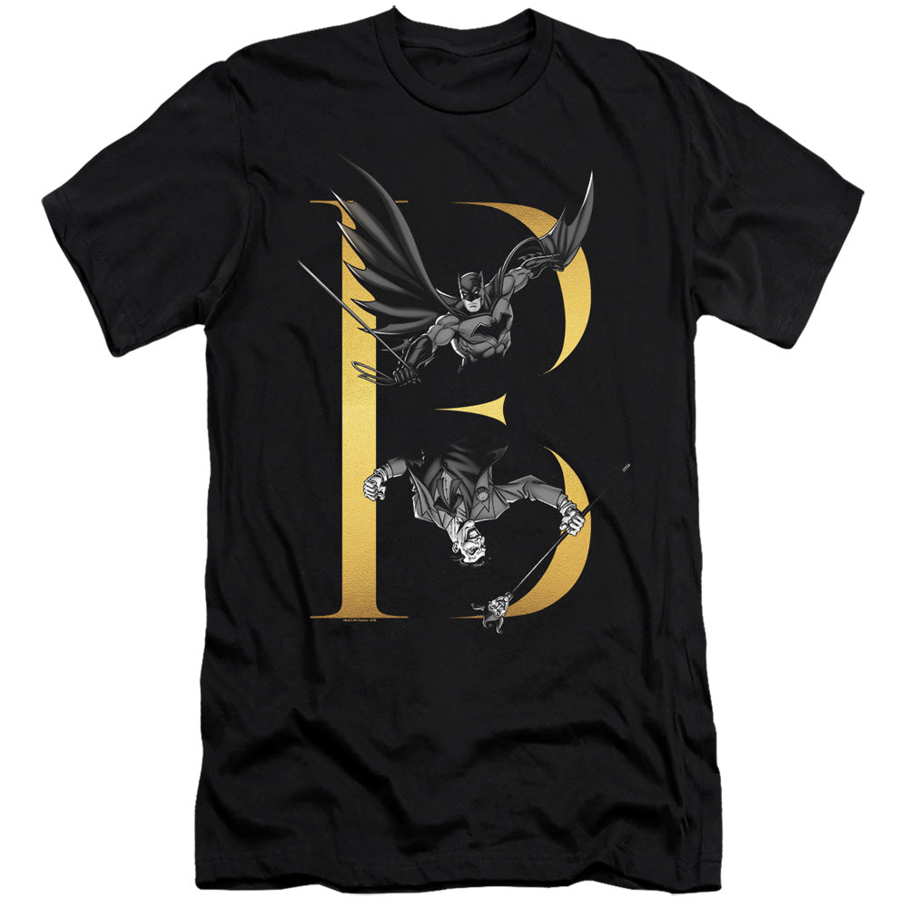 Batman Comics B Men's Ultra-Soft 30/1 Cotton Slim Short-Sleeve T-Shirt