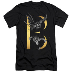 Batman Comics B Men's Ultra-Soft 30/1 Cotton Slim Short-Sleeve T-Shirt
