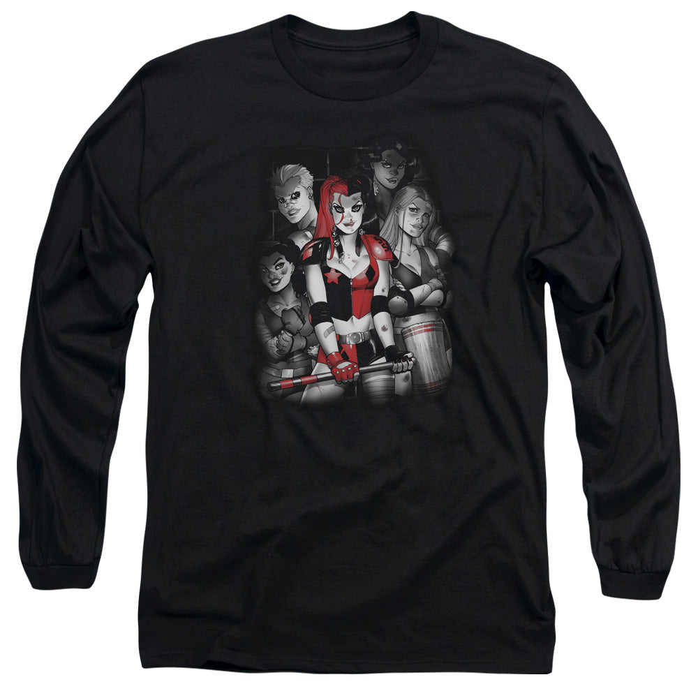 Batman Comics Bad Gals Bw Men's 18/1 Cotton Long-Sleeve T-Shirt