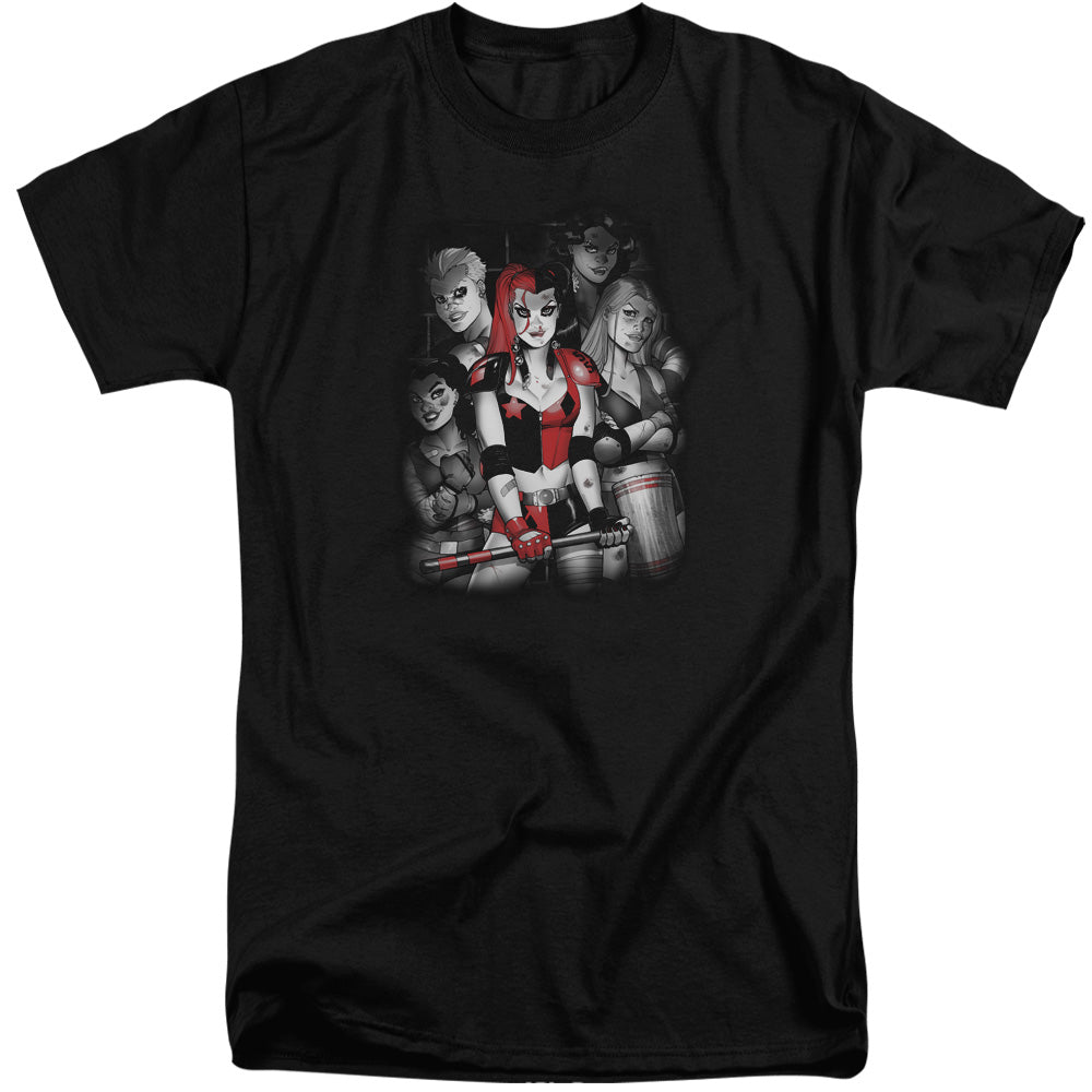Batman Comics Bad Gals Bw Men's 18/1 Tall Cotton Short-Sleeve T-Shirt