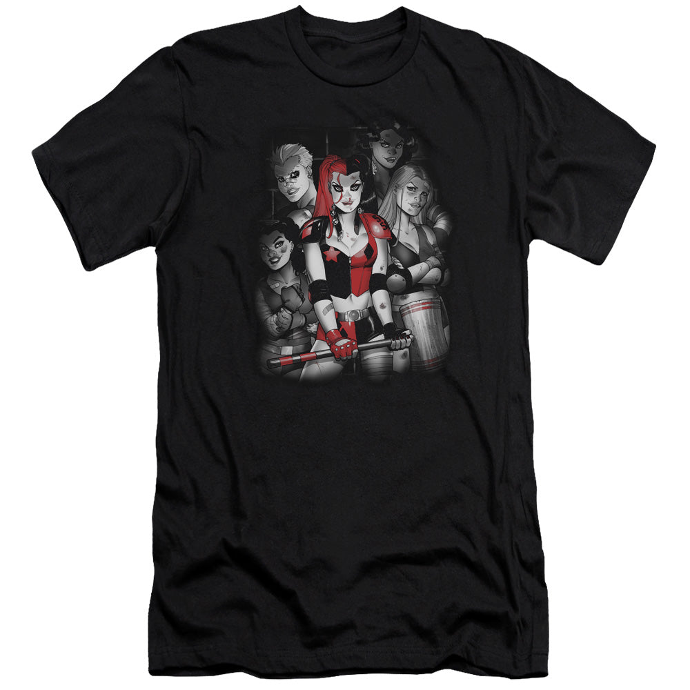 Batman Comics Bad Gals Bw Men's Ultra-Soft 30/1 Cotton Slim Short-Sleeve T-Shirt
