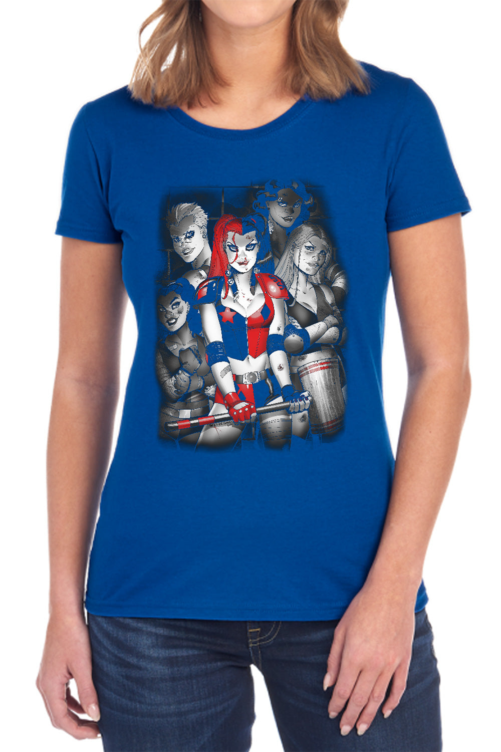 Batman Comics Bad Gals Bw Women's 18/1 Cotton Short-Sleeve T-Shirt