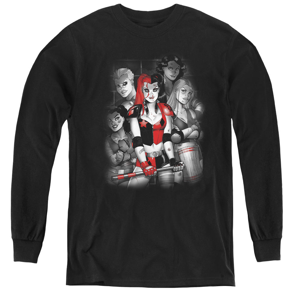 Batman Comics Bad Gals Bw Youth Long-Sleeve T-Shirt