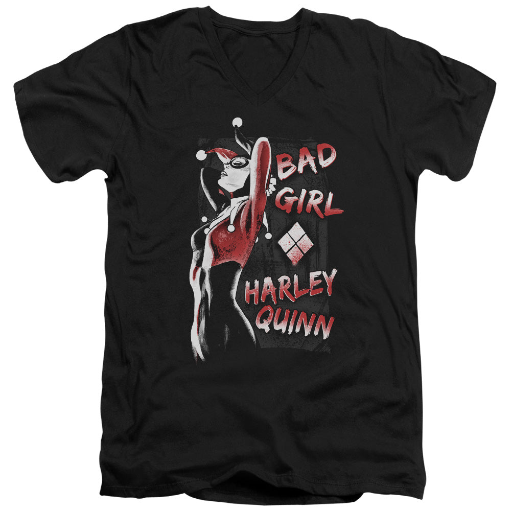 Batman Comics Bad Girl Men's 30/1 Cotton Slim V-Neck T-Shirt