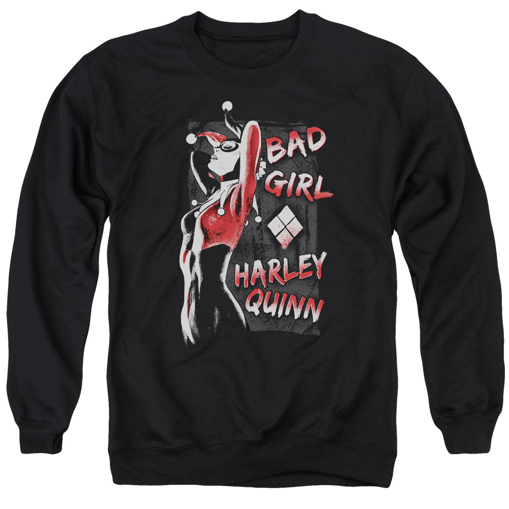 Batman Comics Bad Girl Men's Crewneck 50 50 Poly Long-Sleeve T-Shirt