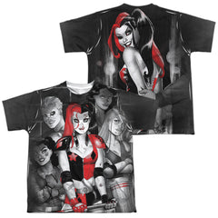 Batman Comics Bad Girls (Front/Back Print) Youth Regular Fit Poly Short-Sleeve T-Shirt