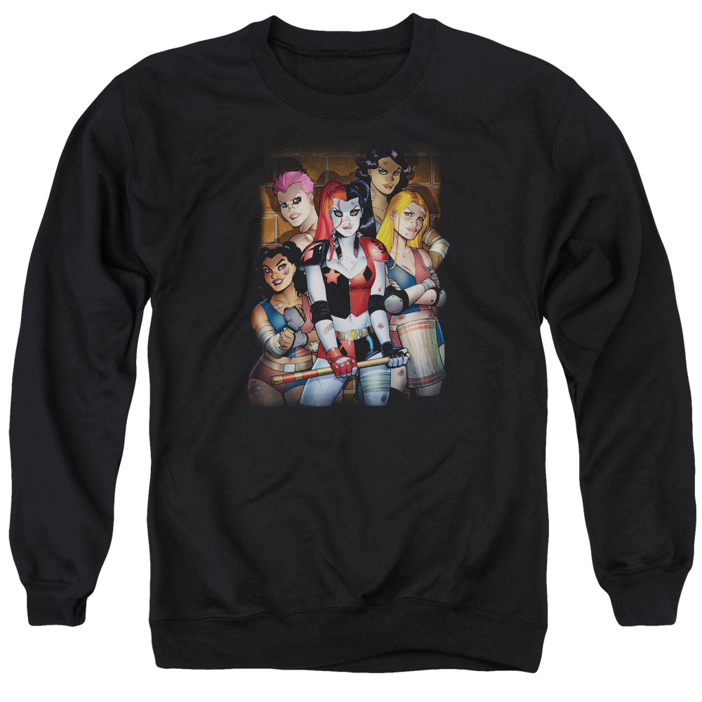 Batman Comics Bad Girls Men's Crewneck 50 50 Poly Long-Sleeve T-Shirt