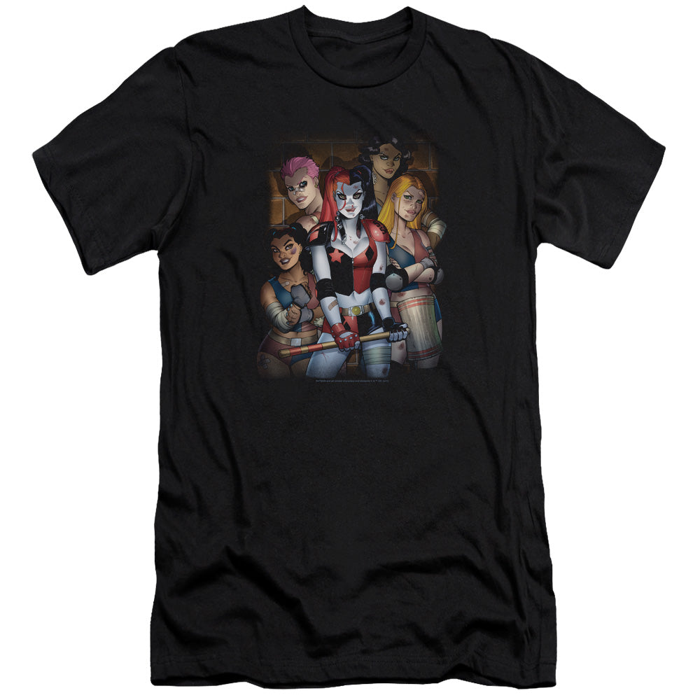Batman Comics Bad Girls Men's Ultra-Soft 30/1 Cotton Slim Short-Sleeve T-Shirt