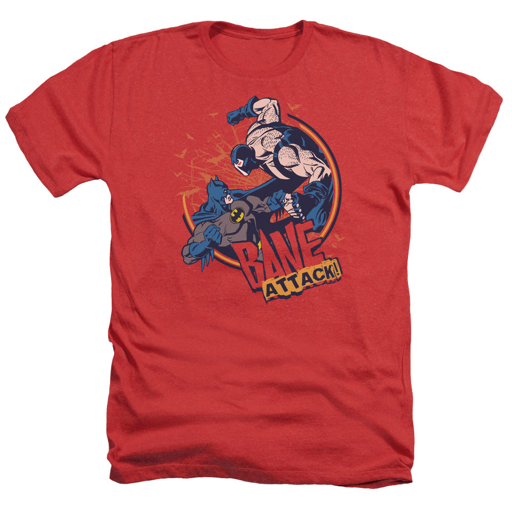 Batman Comics Bane Attack! Men's 30/1 Heather 60 40 Poly Short-Sleeve T-Shirt