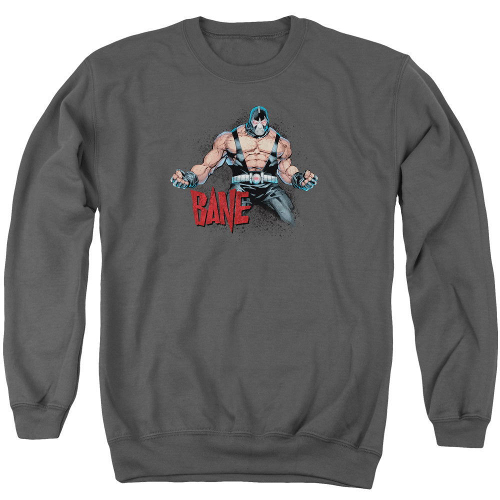 Batman Comics Bane Flex Men's Crewneck 50 50 Poly Long-Sleeve T-Shirt