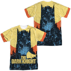 Batman Comics Bat Building (Front/Back Print) Men's Regular Fit Polyester Short-Sleeve T-Shirt