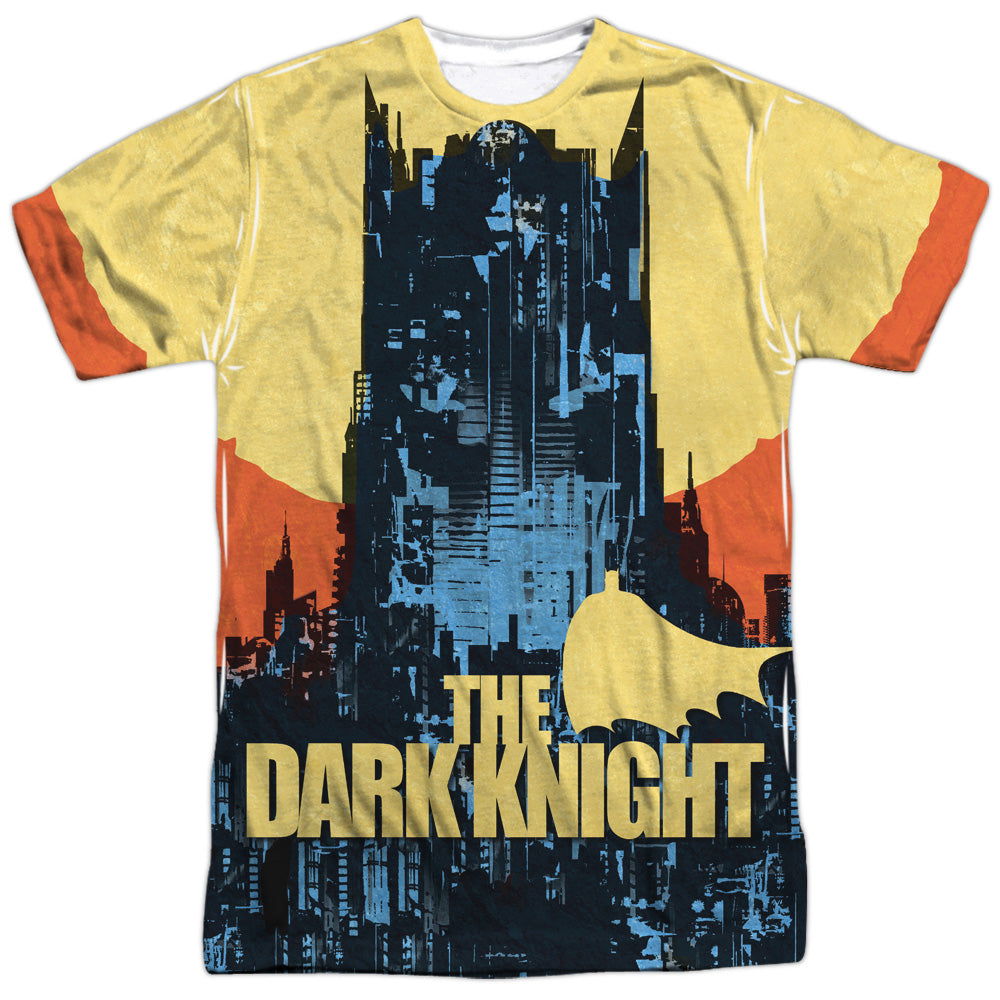 Batman Comics Bat Building Men's Regular Fit Polyester Short-Sleeve T-Shirt