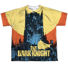 Batman Comics Bat Building Youth Regular Fit Poly Short-Sleeve T-Shirt
