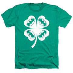 Batman Comics Bat Clover Men's 30/1 Heather 60 40 Poly Short-Sleeve T-Shirt