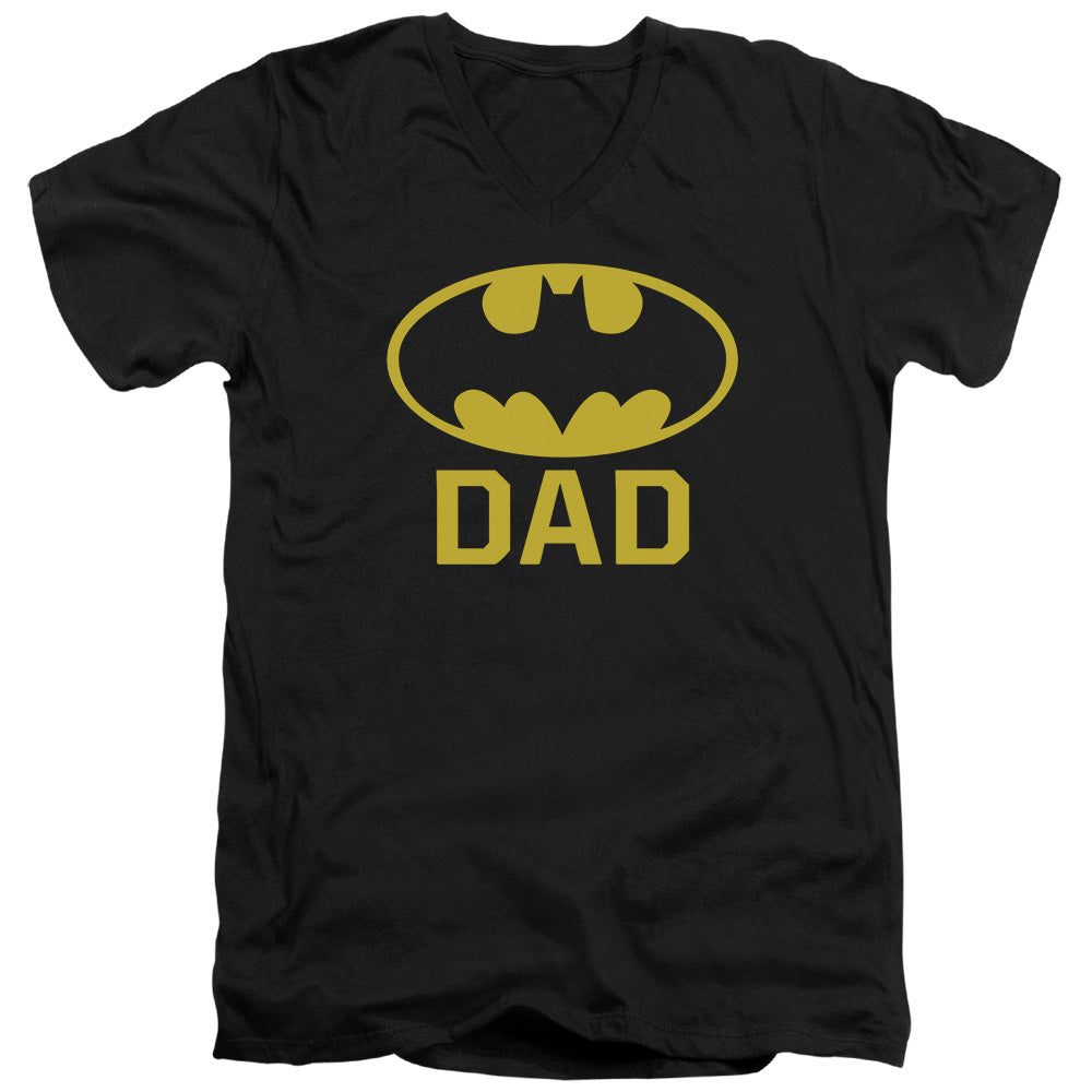 Batman Comics Bat Dad Men's 30/1 Cotton Slim V-Neck T-Shirt