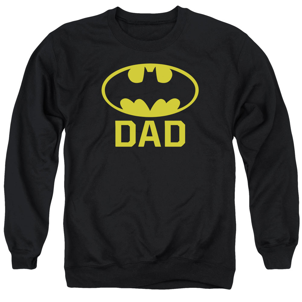 Batman Comics Bat Dad Men's Crewneck 50 50 Poly Long-Sleeve T-Shirt