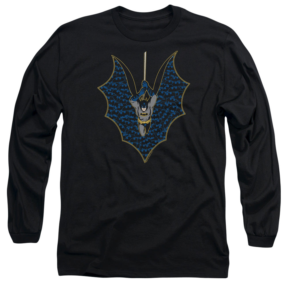 Batman Comics Bat Fill Men's 18/1 Cotton Long-Sleeve T-Shirt