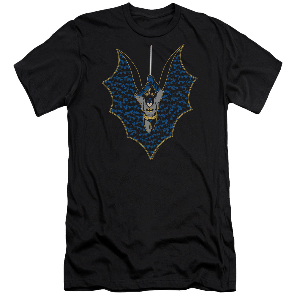 Batman Comics Bat Fill Men's Ultra-Soft 30/1 Cotton Slim Short-Sleeve T-Shirt