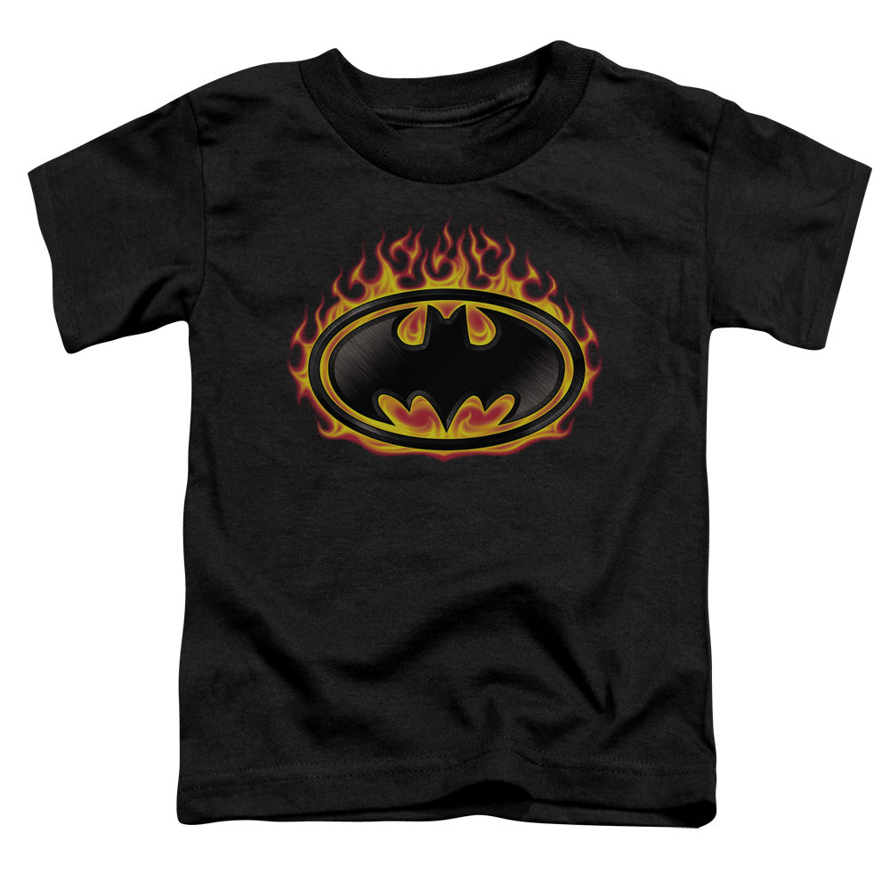 Batman Comics Bat Flames Shield Toddler 18/1 Cotton Short-Sleeve T-Shirt