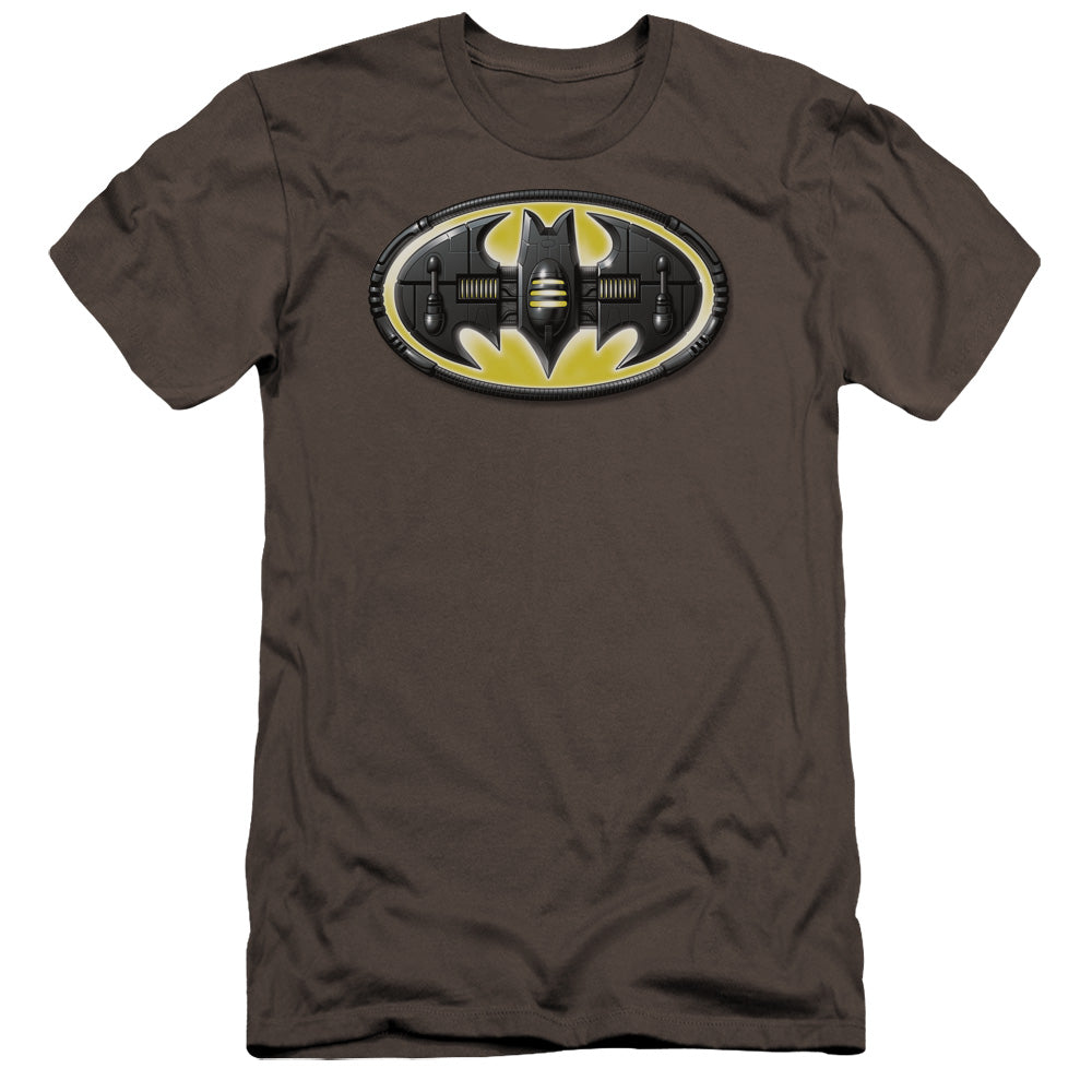 Batman Comics Bat Mech Logo Men's Ultra-Soft 30/1 Cotton Slim Short-Sleeve T-Shirt