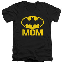 Batman Comics Bat Mom Men's 30/1 Cotton Slim V-Neck T-Shirt