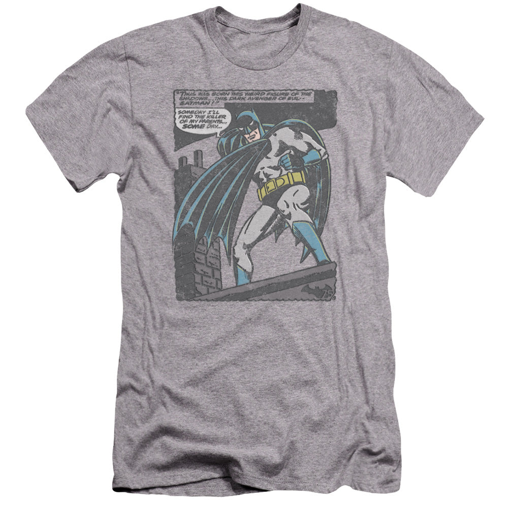 Batman Comics Bat Origins Men's Ultra-Soft 30/1 Cotton Slim Short-Sleeve T-Shirt
