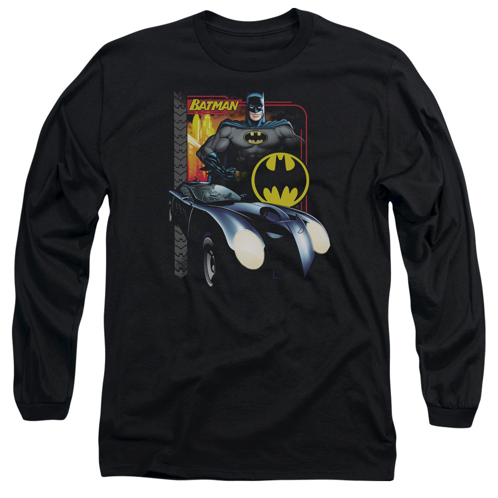 Batman Comics Bat Racing Men's 18/1 Cotton Long-Sleeve T-Shirt