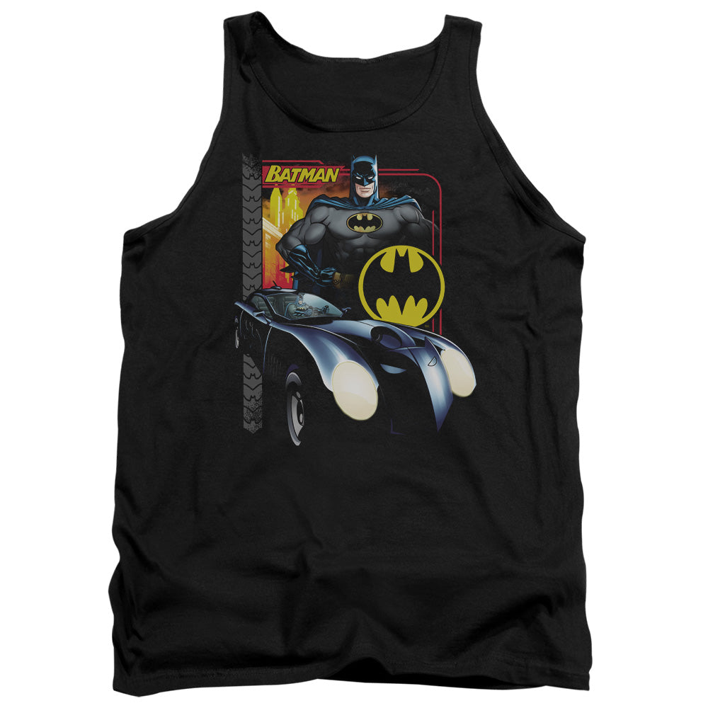 Batman Comics Bat Racing Men's 18/1 Cotton Tank Top