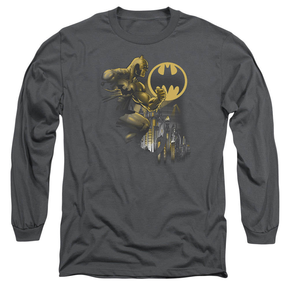 Batman Comics Bat Signal Men's 18/1 Cotton Long-Sleeve T-Shirt