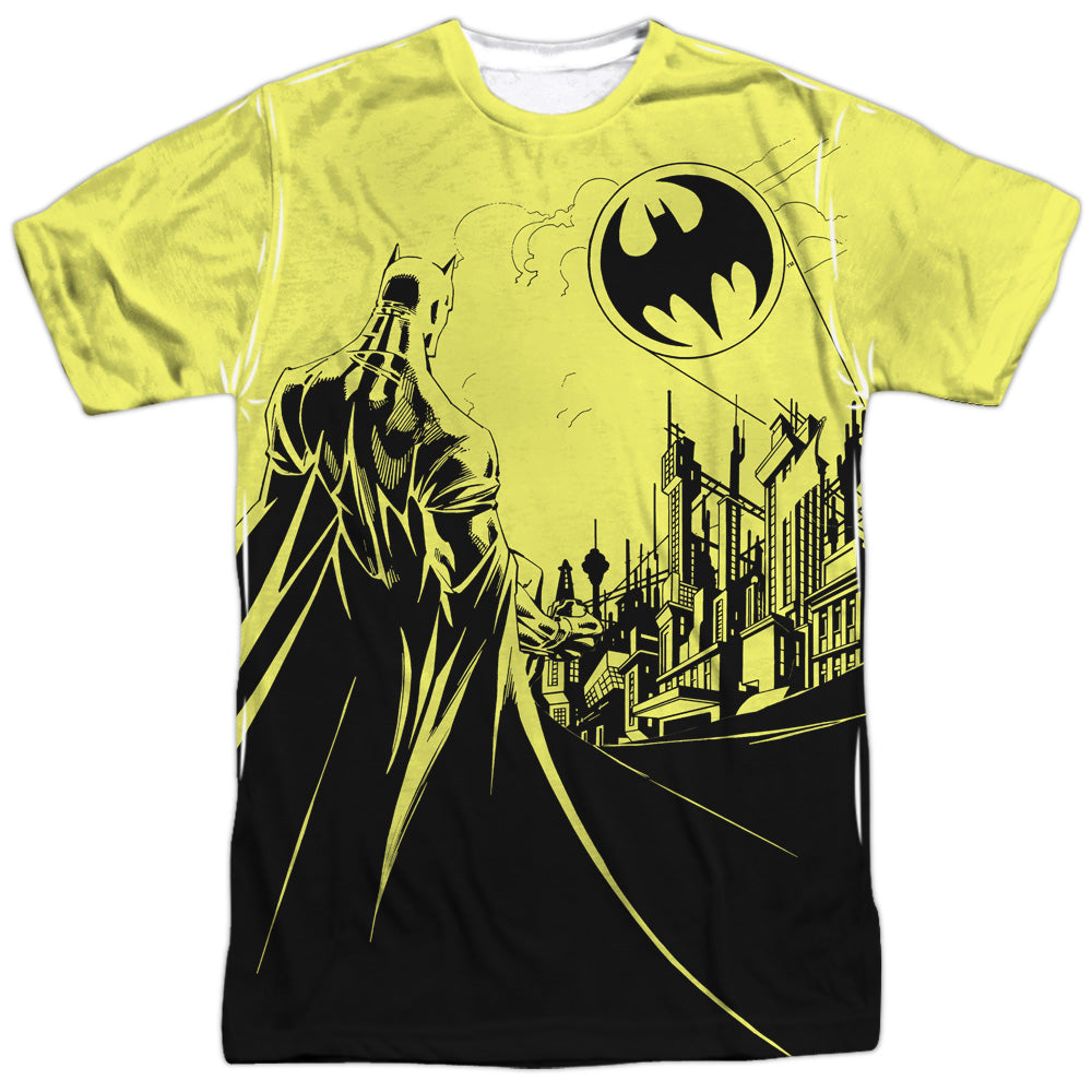 Batman Comics Bat Signal Men's Regular Fit Polyester Short-Sleeve T-Shirt