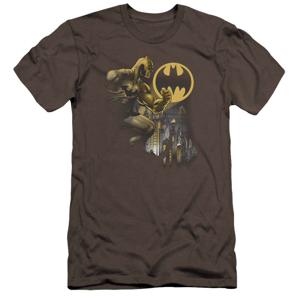 Batman Comics Bat Signal Men's Ultra-Soft 30/1 Cotton Slim Short-Sleeve T-Shirt