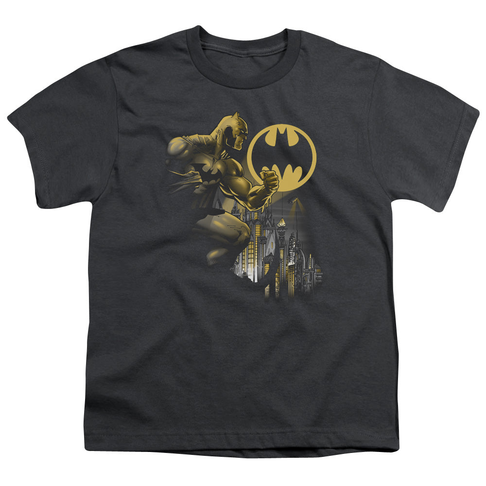Batman Comics Bat Signal Youth 18/1 100% Cotton Short-Sleeve T-Shirt