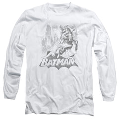 Batman Comics Bat Sketch Men's 18/1 Cotton Long-Sleeve T-Shirt