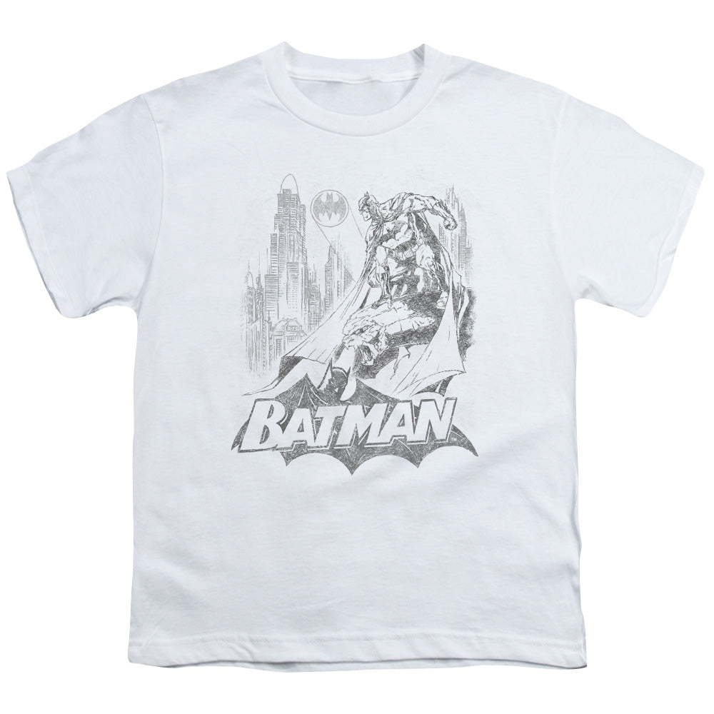 Batman Comics Bat Sketch Youth 18/1 100% Cotton Short-Sleeve T-Shirt