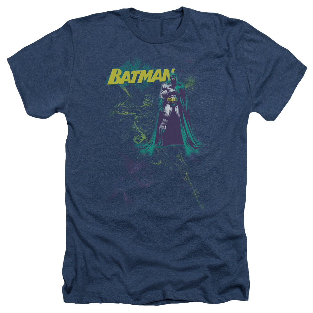 Batman Comics Bat Spray Men's 30/1 Heather 60 40 Poly Short-Sleeve T-Shirt