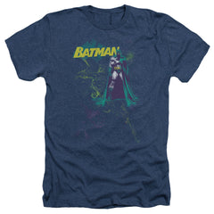 Batman Comics Bat Spray Men's 30/1 Heather 60 40 Poly Short-Sleeve T-Shirt