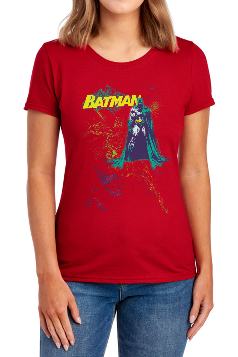 Batman Comics Bat Spray Women's 18/1 Cotton Short-Sleeve T-Shirt