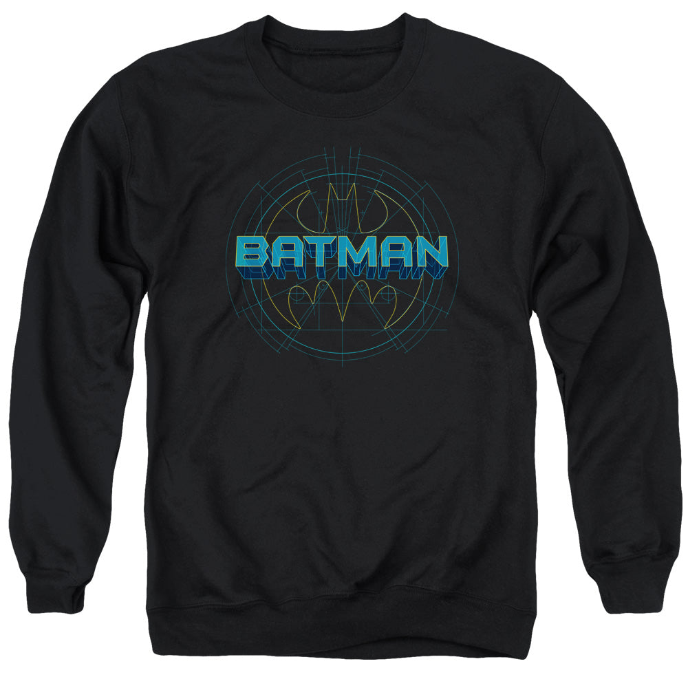 Batman Comics Bat Tech Logo Men's Crewneck 50 50 Poly Long-Sleeve T-Shirt