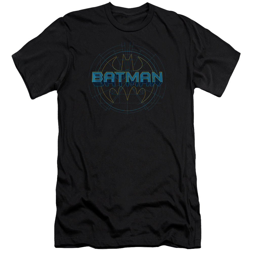 Batman Comics Bat Tech Logo Men's Ultra-Soft 30/1 Cotton Slim Short-Sleeve T-Shirt