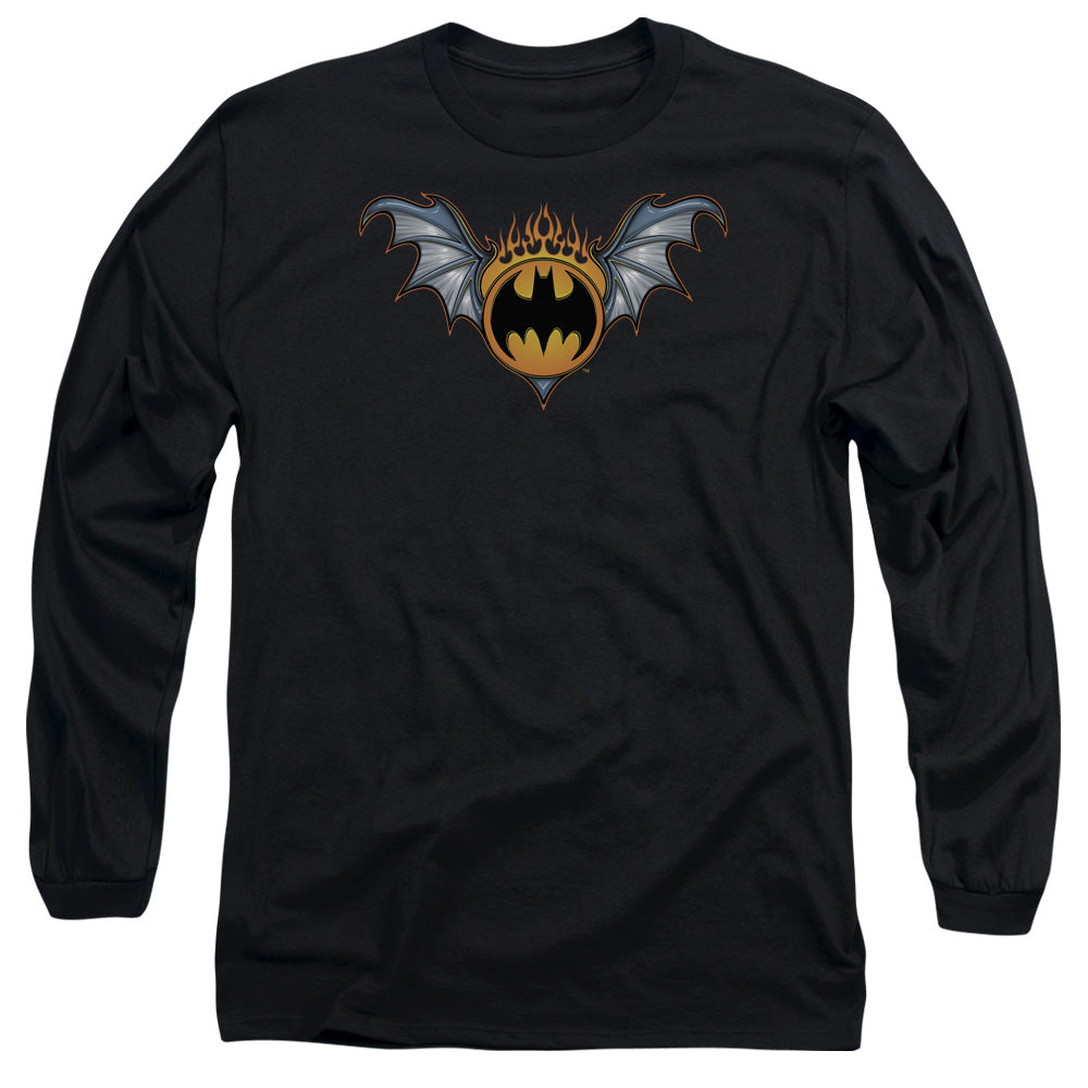 Batman Comics Bat Wings Logo Men's 18/1 Cotton Long-Sleeve T-Shirt