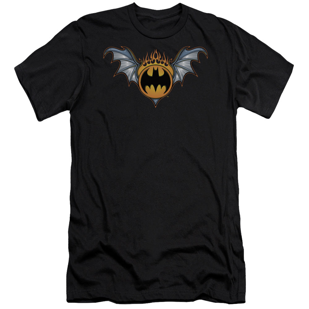 Batman Comics Bat Wings Logo Men's Ultra-Soft 30/1 Cotton Slim Short-Sleeve T-Shirt