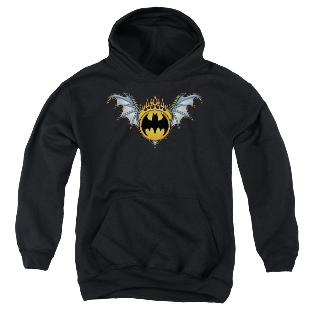 Batman Comics Bat Wings Logo Youth Cotton Poly Pull-Over Hoodie