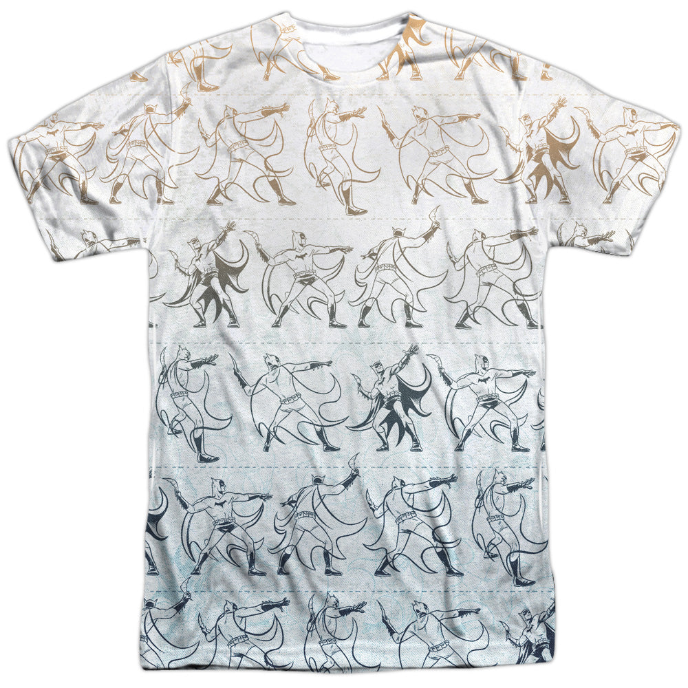 Batman Comics Batarang Pattern (Front/Back Print) Men's Regular Fit Polyester Short-Sleeve T-Shirt