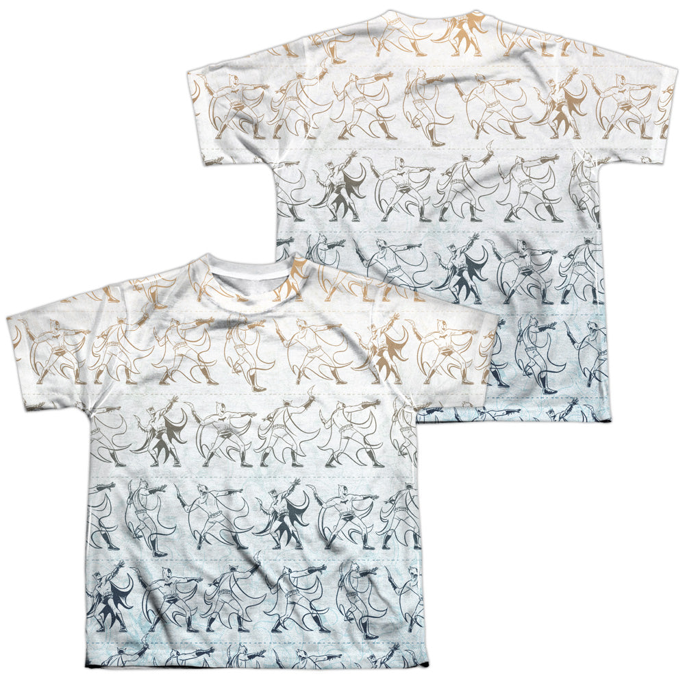 Batman Comics Batarang Pattern Youth Regular Fit Poly Short-Sleeve T-Shirt
